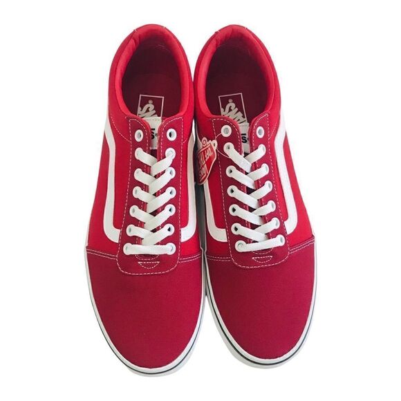 New! Vans Ward Off The Wall Sidewalk Red Lace Up Skater Shoes - Picture 5 of 10